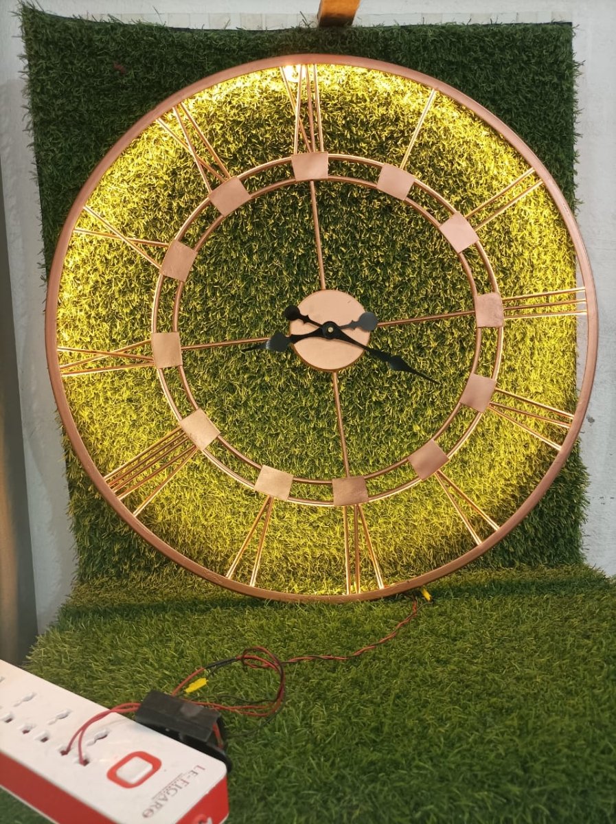 Copper Clock with LED (24 Inches)