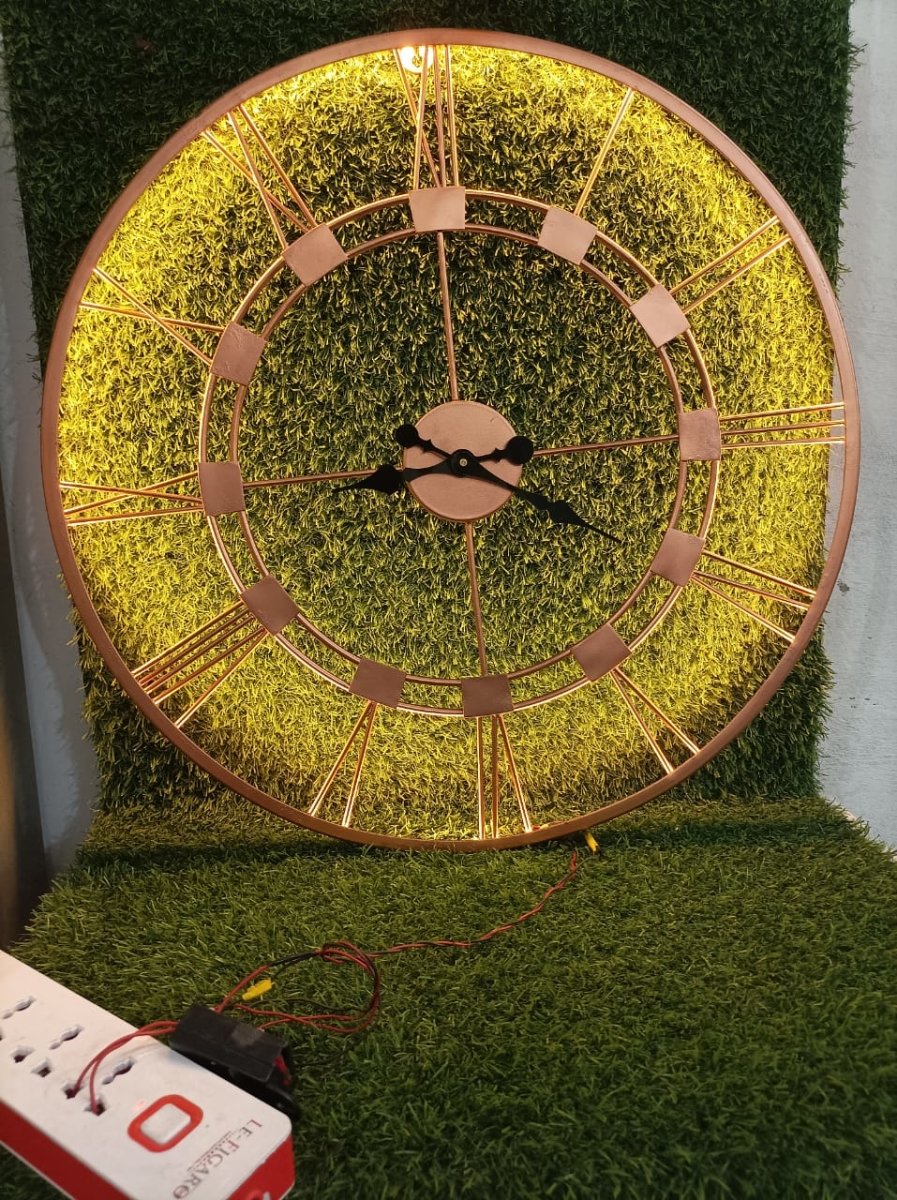 Copper Clock with LED (24 Inches)