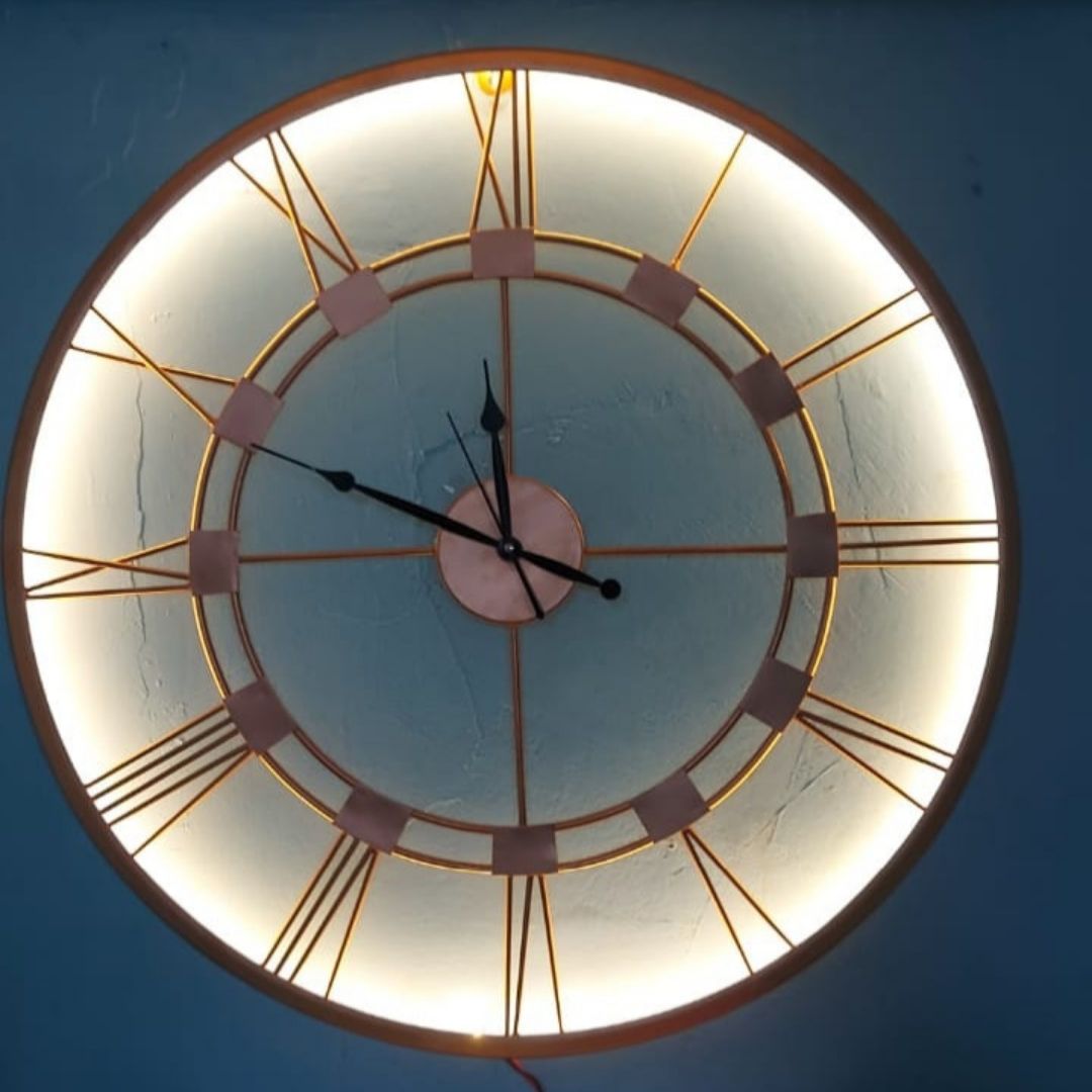 Copper Clock with LED (24 Inches)