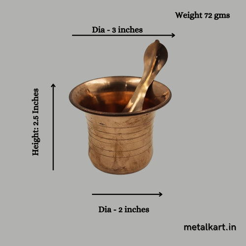 Copper Panchpatra with Achamani