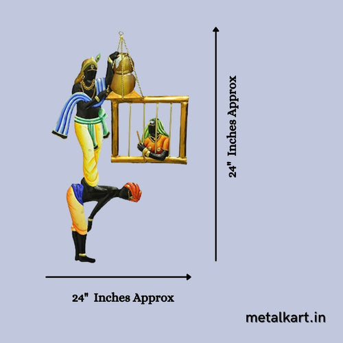 Dahi Handi Kanha Mettalic Wall Art (24 x 24 Inches)