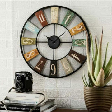 Designer Metallic colorful numeric wall clock (24 Inches Dia)