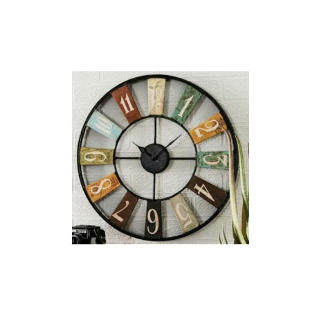 Designer Metallic colorful numeric wall clock (24 Inches Dia)