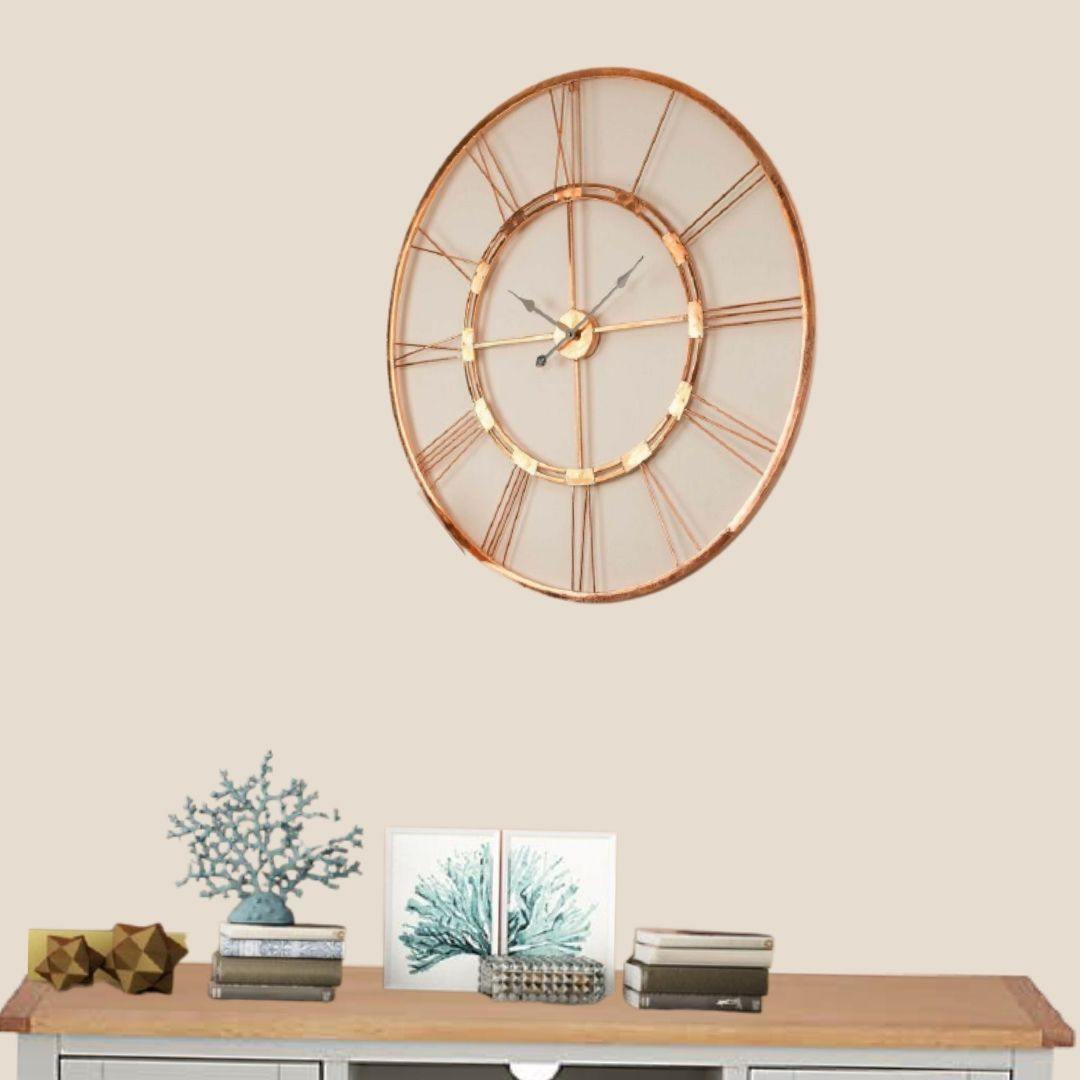 Designer metallic Copper Ring Wall Clock (Dia 24 Inches)