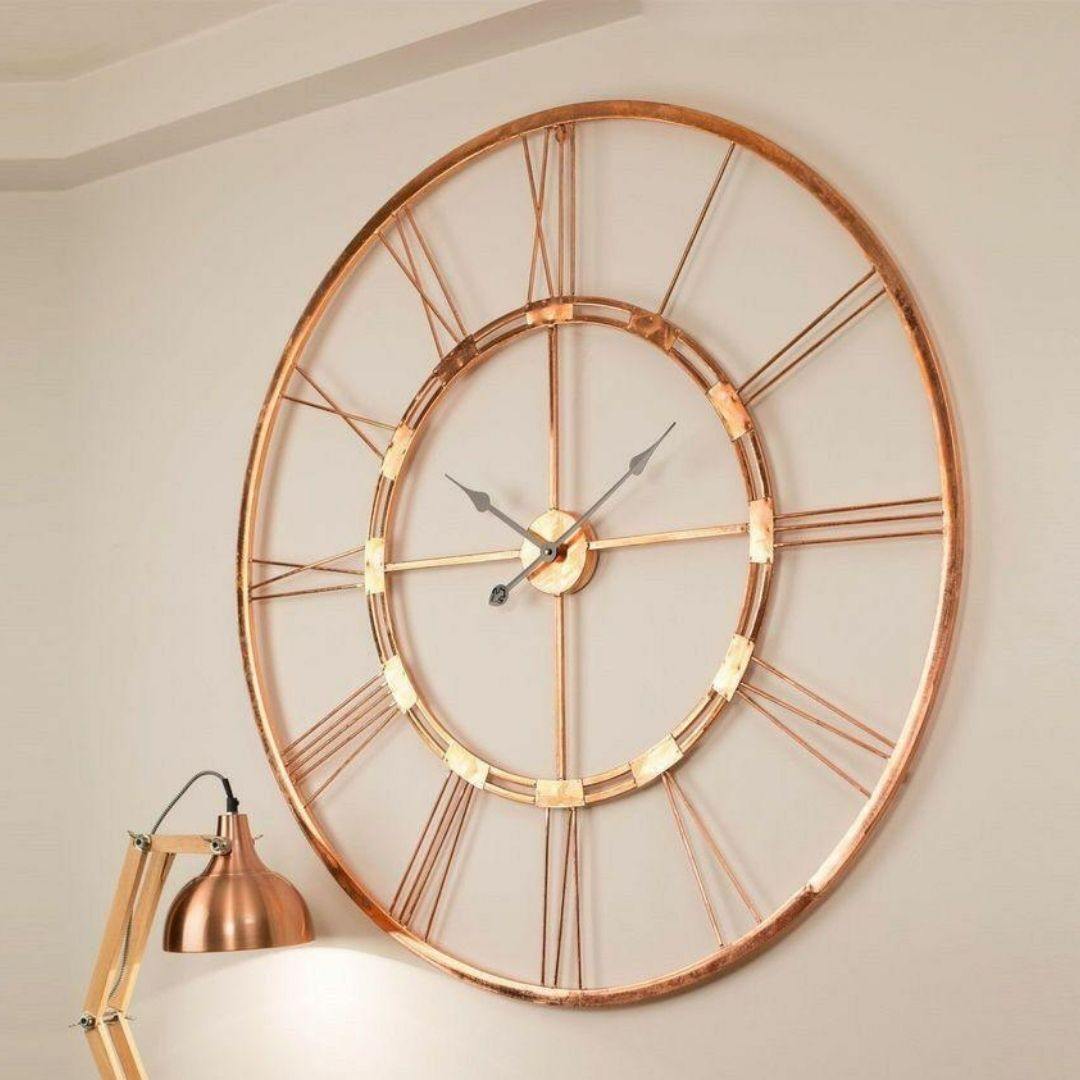Designer metallic Copper Ring Wall Clock (Dia 24 Inches) - Punam