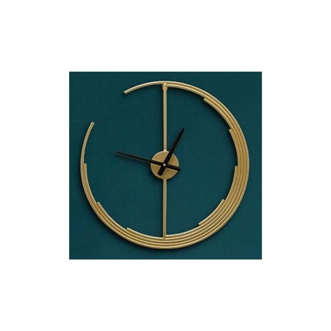 Designer Metallic Crescent Moon Wall Clock (24 Inches)