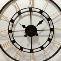 Thumbnail for Designer metallic dark circle wall clock (Día 24 Inches)