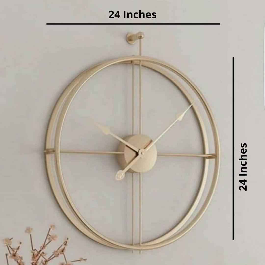 Designer metallic Double Ring Wall Clock (Dia 24 Inches)