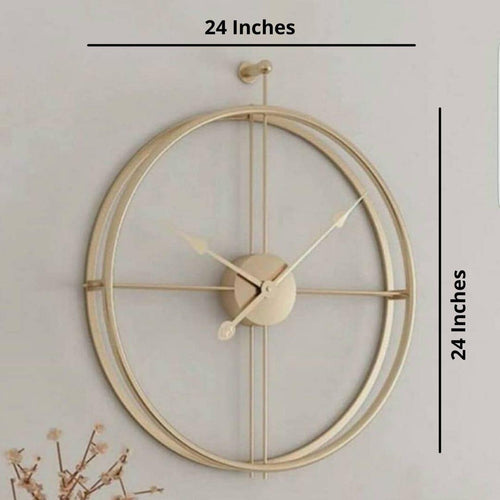 Designer metallic Double Ring Wall Clock (Dia 24 Inches)