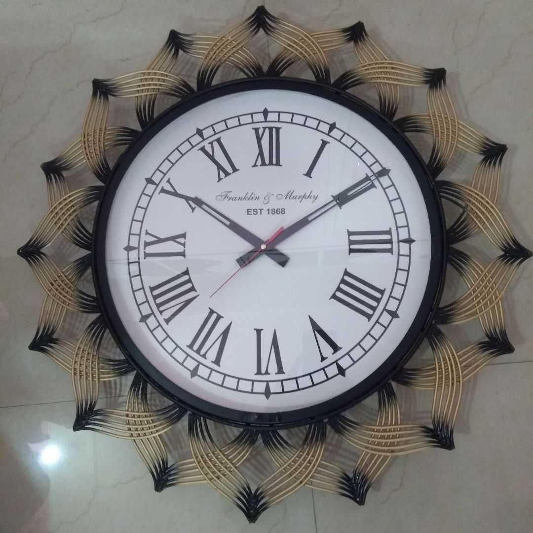 Designer metallic Lotus Ring Wall Clock (24 x 24 Inches)
