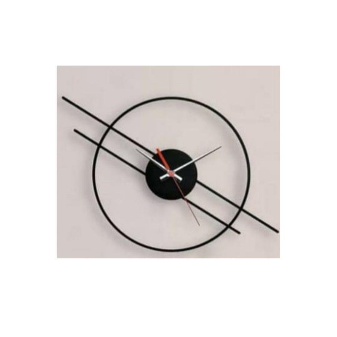 Designer Metallic Parellal lines circle wall clock (24 Inches)