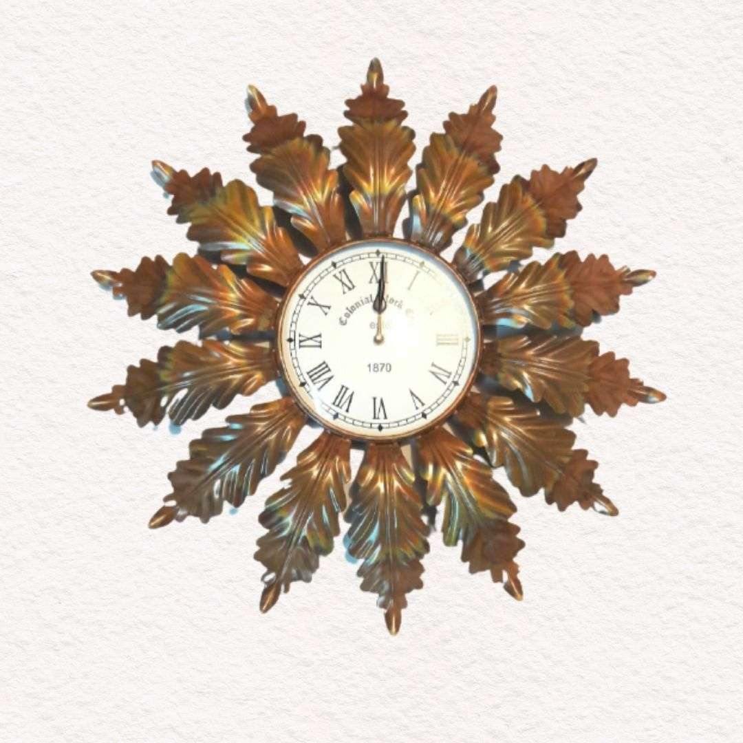 Designer metallic Premium Flower Clock ( 8 x 24 Inches)