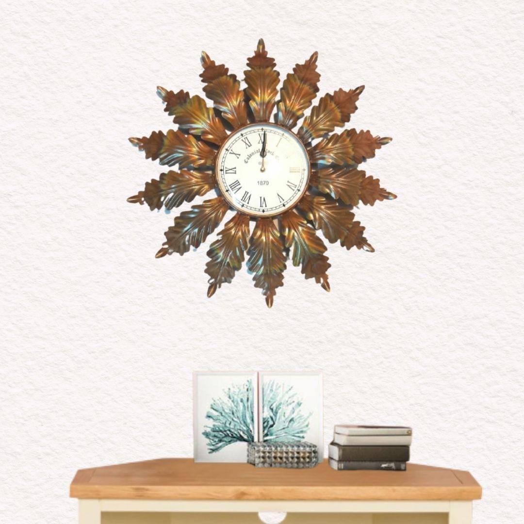 Designer metallic Premium Flower Clock ( 8 x 24 Inches)