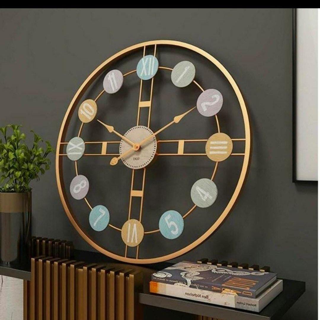 Designer Metallic Roman Numeric Circle Wall Clock (24 x 24 Inches)