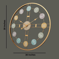 Thumbnail for Designer Metallic Roman Numeric Circle Wall Clock (24 x 24 Inches)