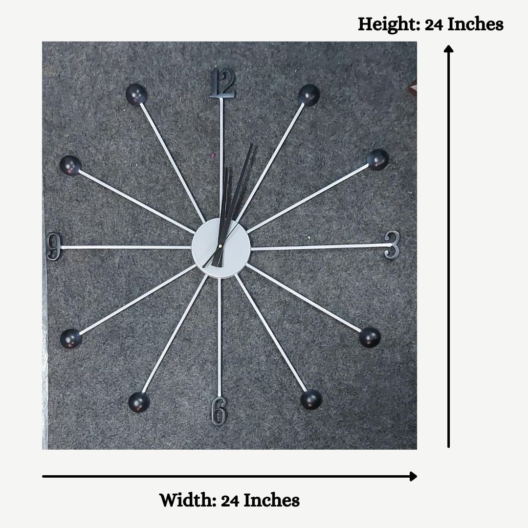 Designer Metallic Simple wall clock (Día 24 inches)