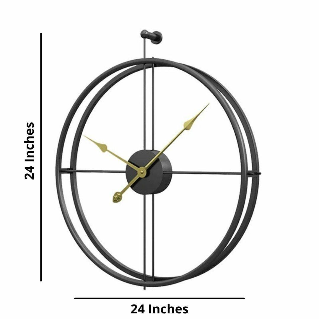 Designer metallic Time Wheel Wall Clock (Dia 24 Inches) - Punam Metalcrafts