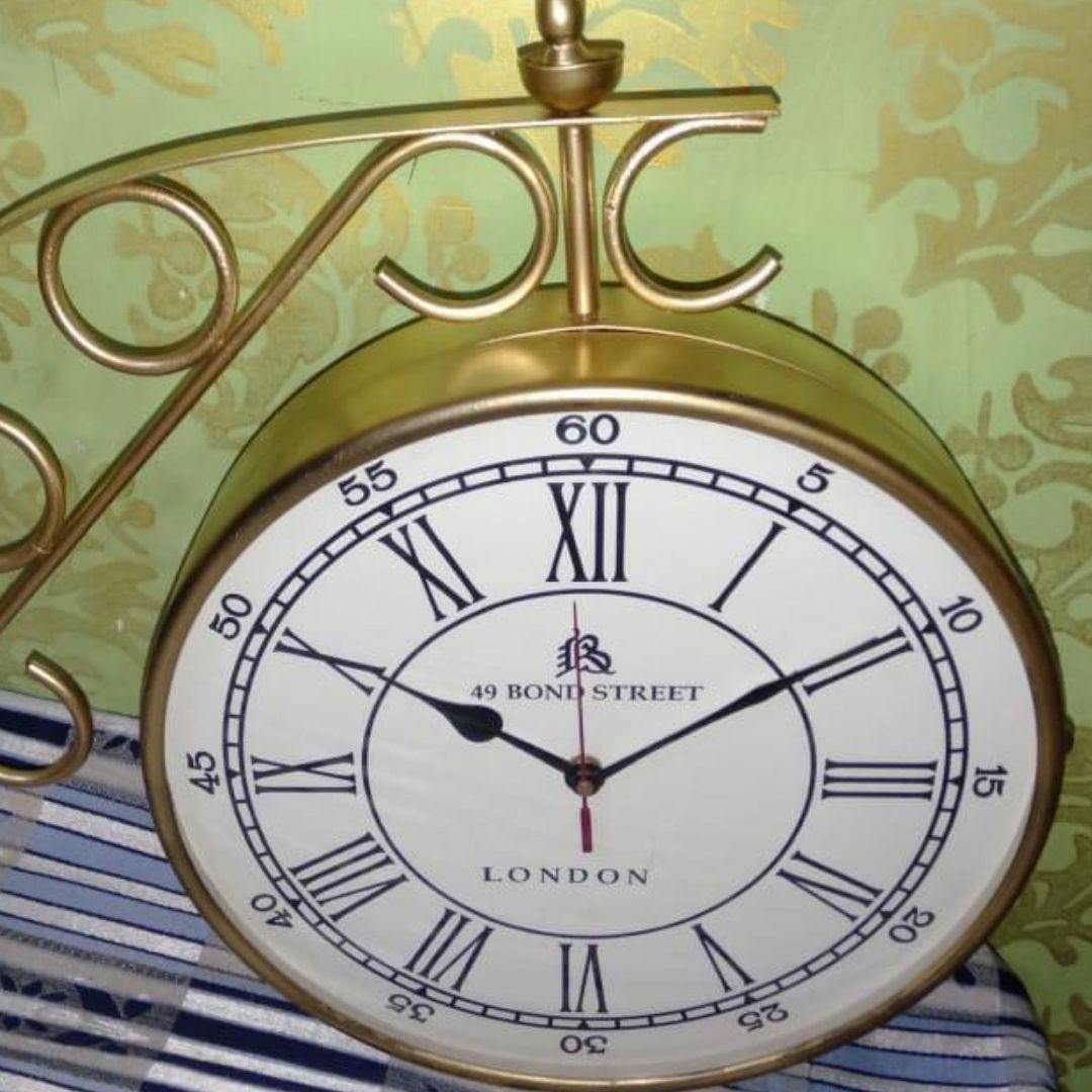 Designer metallic Victoria London Wall Clock (Dia 12 Inches)