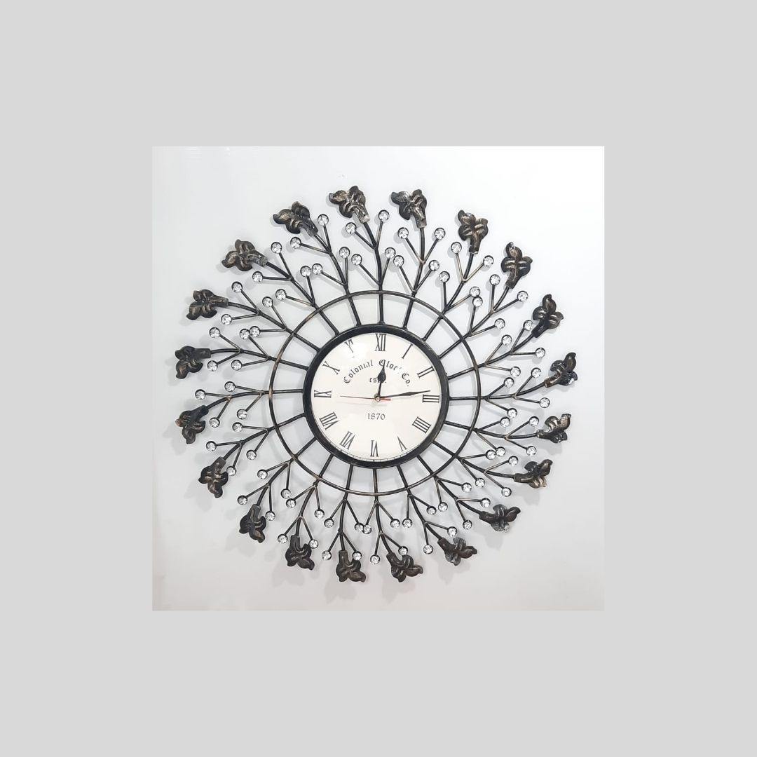 Peacock design rustic wall clock (20 x 18 Inches) - Punam Metalcrafts