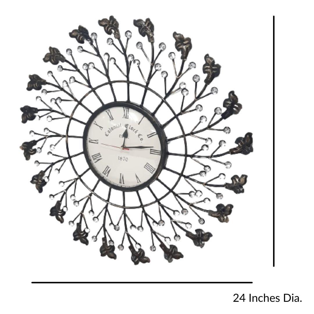 Designer metallic Wall clock with Roman Dial (24 Inches)