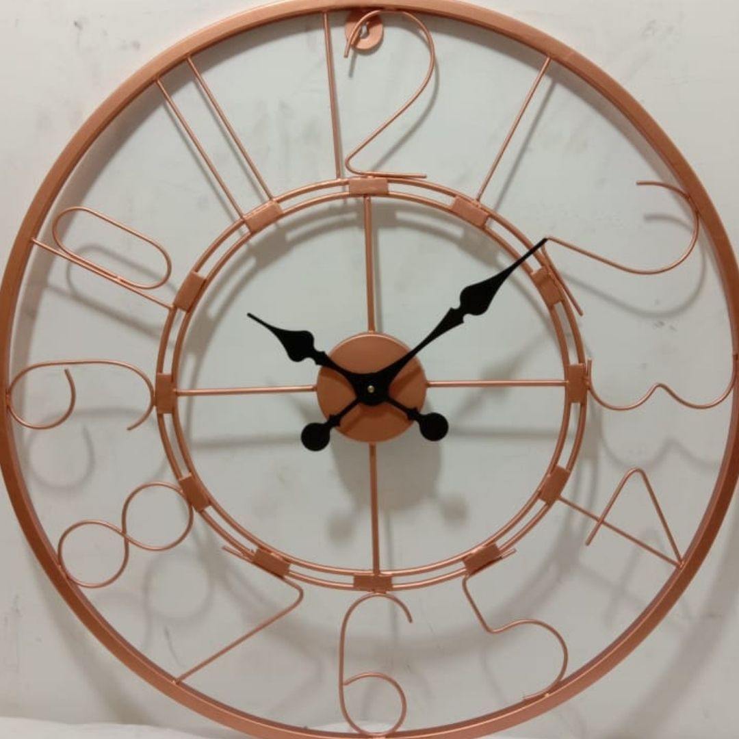 Designer metallic Wall Metal Number Clock (Dia 24 Inches)
