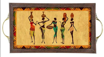 Designer Wooden Tray with Handle (Starting 9x9 Inches)