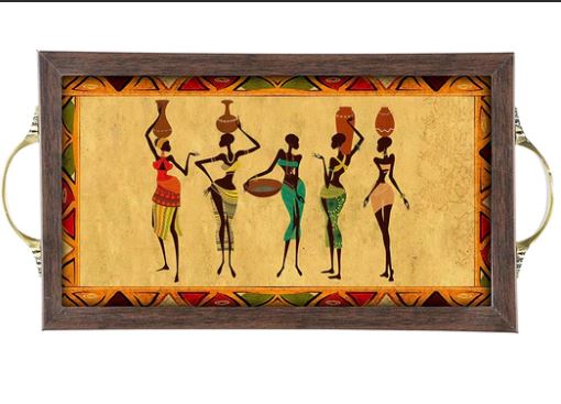 Designer Wooden Tray with Handle (Starting 9x9 Inches)