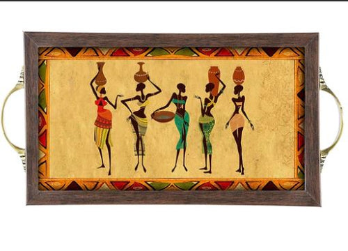 Designer Wooden Tray with Handle (Starting 9x9 Inches)