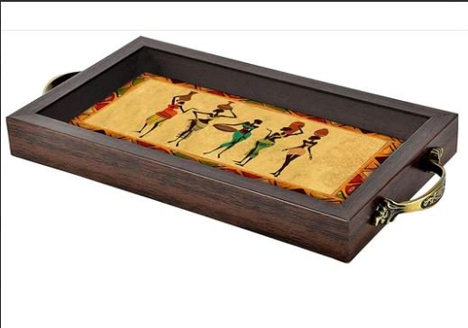 Designer Wooden Tray with Handle (Starting 9x9 Inches)