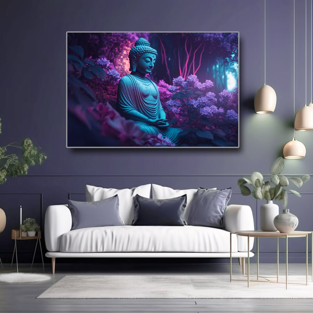 Divine Gautam Buddha Canvas Wall Painting (36 x 24 Inches )