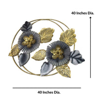 Thumbnail for Double Ring Metal Wall Flower Art (40 Inch Diameter)