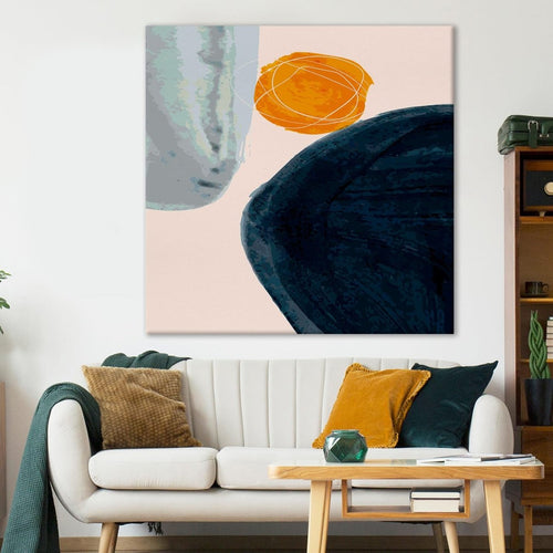Dual Orbs Canvas Wall Painting (36 x 36 Inches)