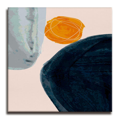 Dual Orbs Canvas Wall Painting (36 x 36 Inches)