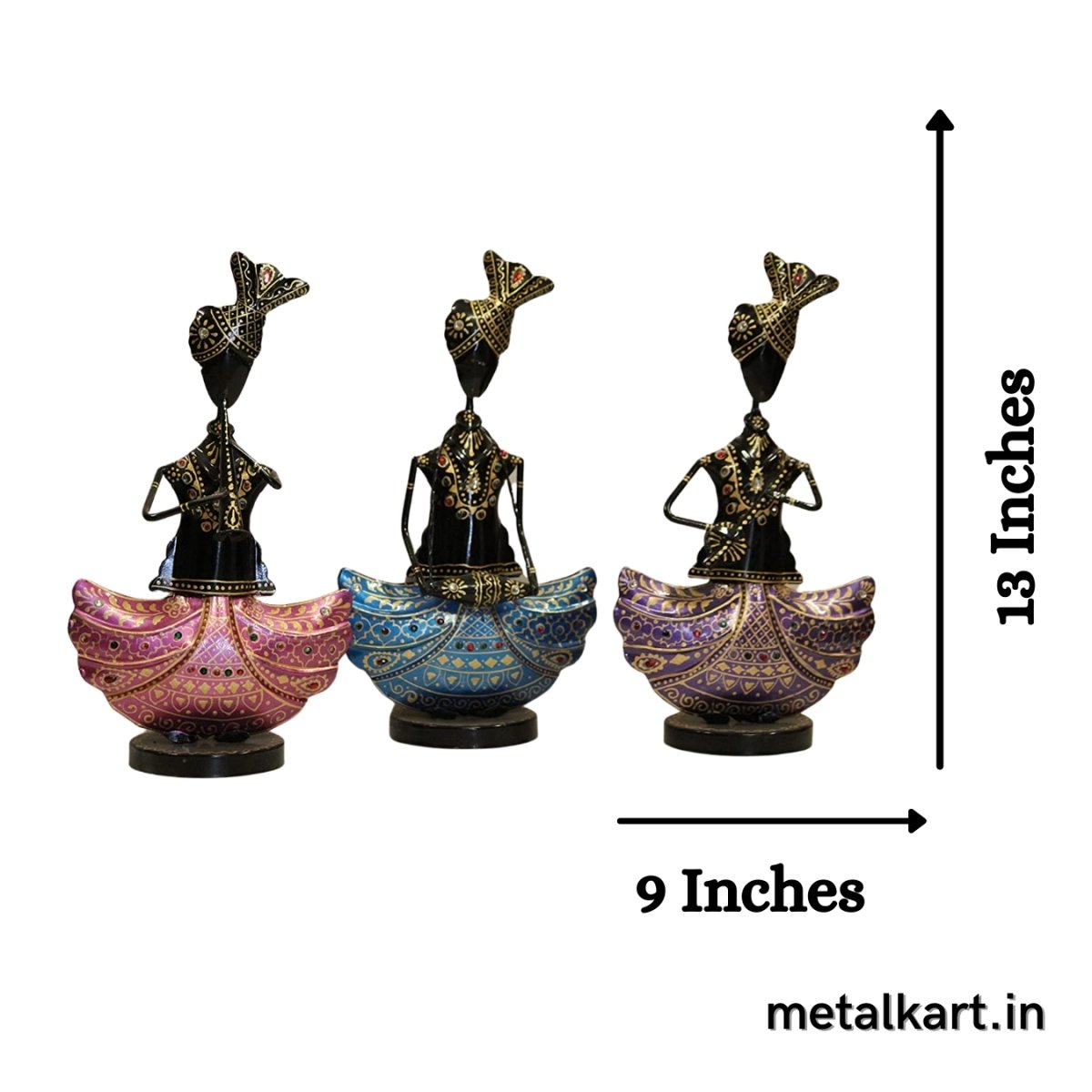 Elegant Colorful Musician Sardar Set of 3 Table décor (09*07*13 Inches approx)