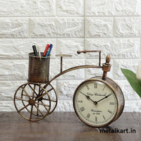 Thumbnail for Elegant Cycle shaped Pen Stand with Clock Table top (12*05*10 Inches)