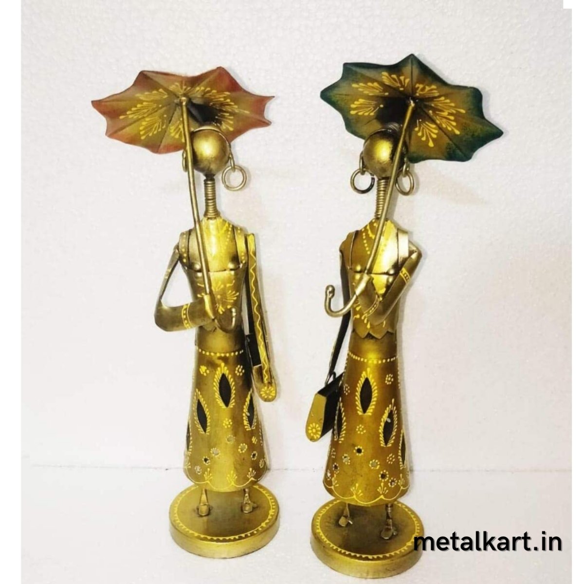 Elegant Set of 2 Walking Ladies with Umbrella For living room (15*4 Inches approx)