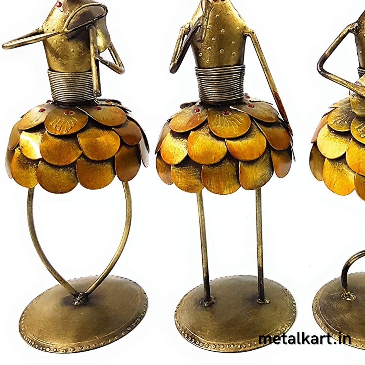 Elegant Set of 3 Pretty Ladies in Frock with Instruments For Table top (4.5*4.5*13 Inches approx)