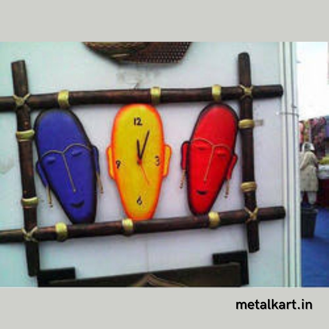 Faces and emotions wall clock (20 x 16 Inches) - Punam Metalcrafts
