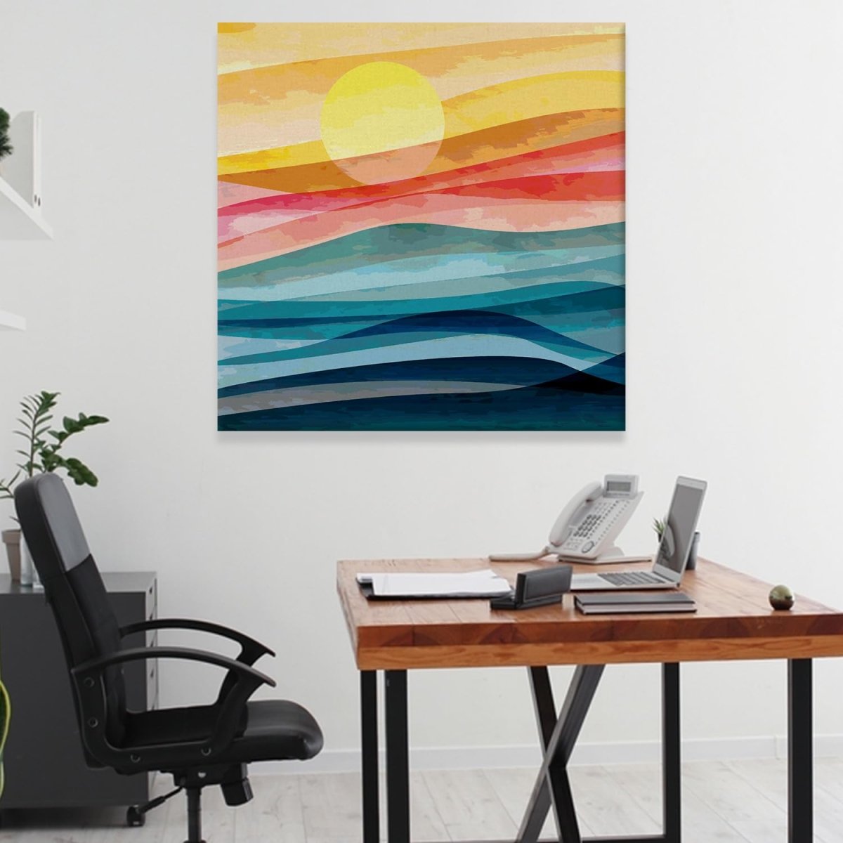 Feline Focus Boho Canvas Wall Painting (36 x 36 Inches)