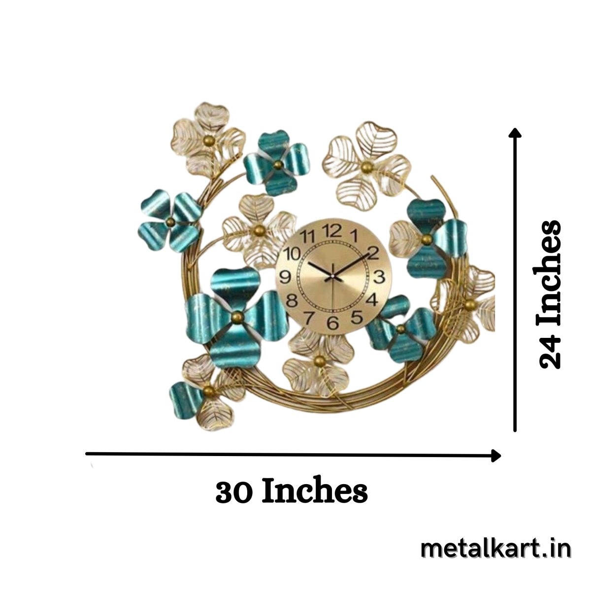 Flowery Moon Wall Clock (30 x 24 Inches)