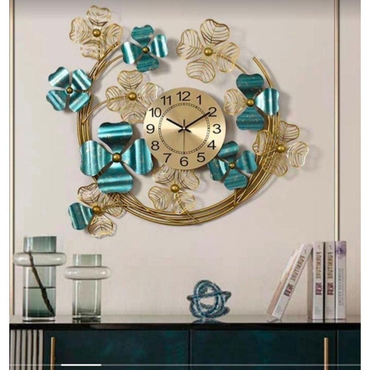 Flowery Moon Wall Clock (30 x 24 Inches)