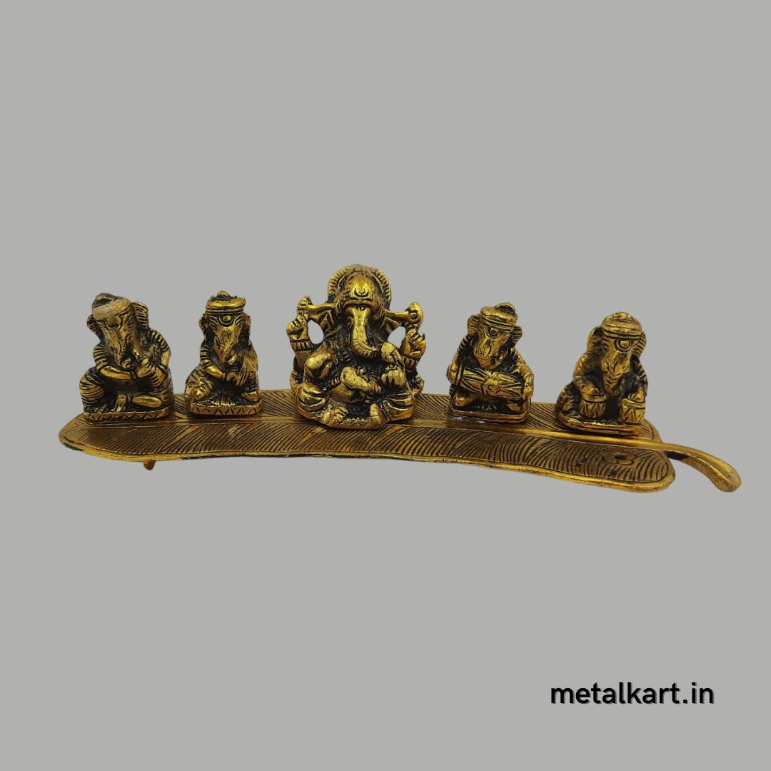 Ganesha in Concert (Aluminium, Breadth 11 Inches, Height 2.2 Inches)