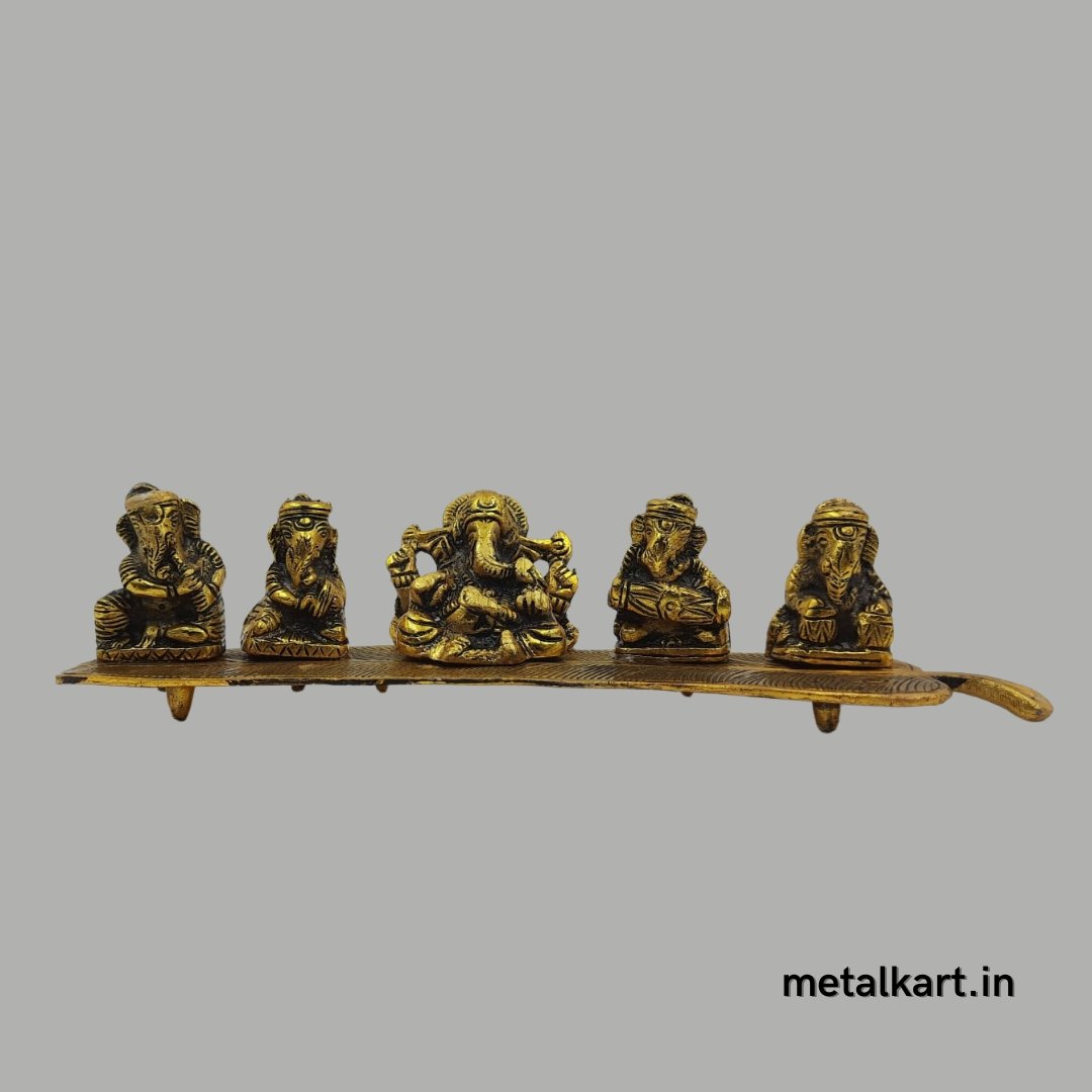 Ganesha in Concert (Aluminium, Breadth 11 Inches, Height 2.2 Inches)