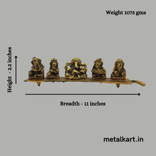 Ganesha in Concert (Aluminium, Breadth 11 Inches, Height 2.2 Inches)