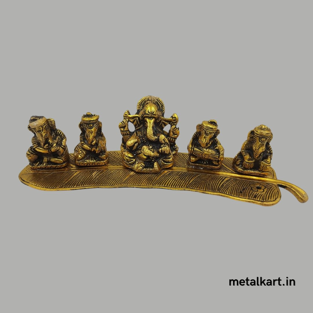 Ganesha in Concert (Aluminium, Breadth 11 Inches, Height 2.2 Inches)