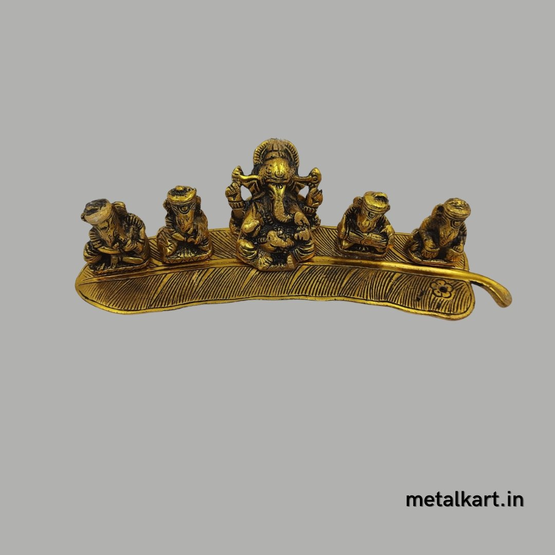 Ganesha in Concert (Aluminium, Breadth 11 Inches, Height 2.2 Inches)