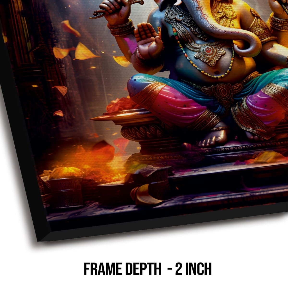 Ganesha The Lord of Beginnings Canvas Wall art (36 x 36 Inches)