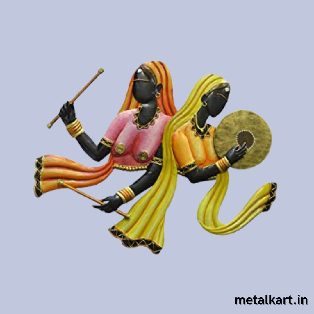 Garba Nritya Metallic Wall Art (24 x 20 Inches)