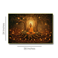Thumbnail for Gautam Buddha getting Enlightenment Canvas Wall Painting (36 x 24 Inches )