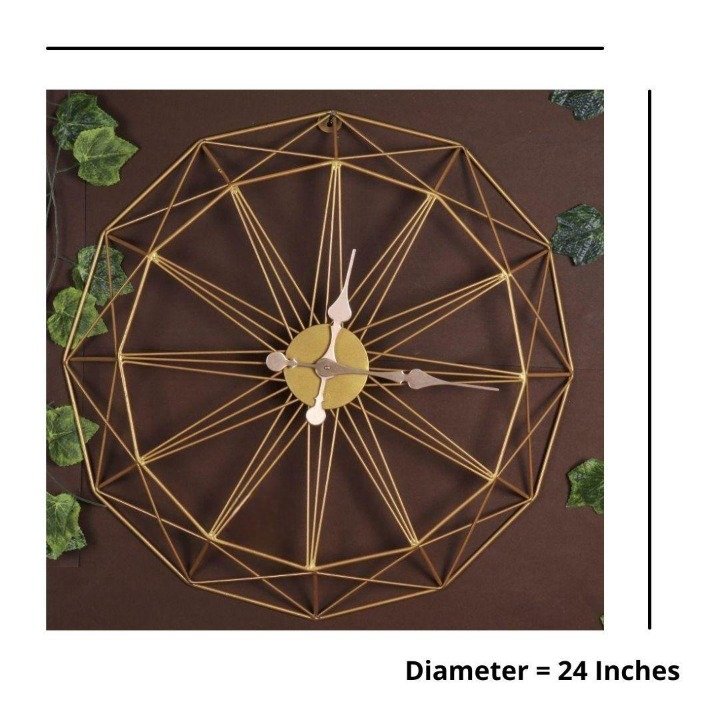Geometrical design metallic wall clock (Dia 24 Inches)